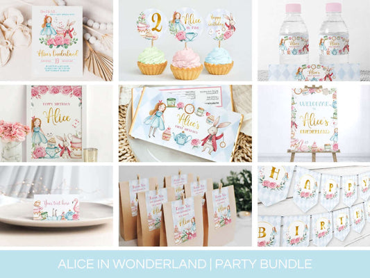 Alice in Wonderland Party Printables Bundle