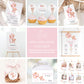Little Bear 1st Year Photos Banner | Pink ★ Instant Download | Editable