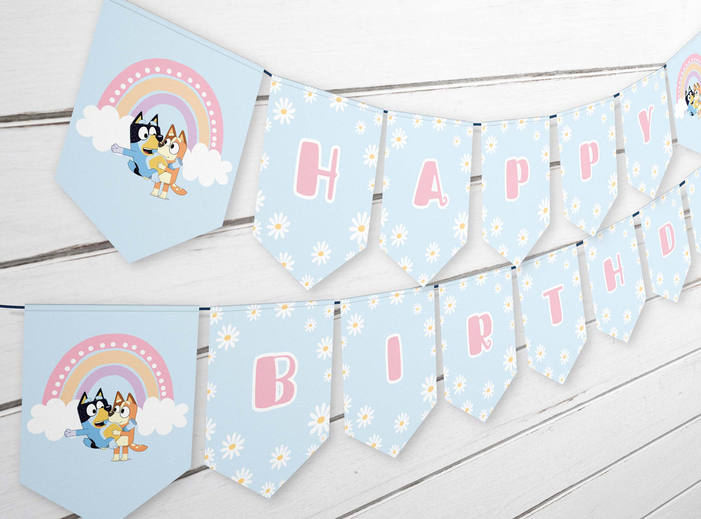 bluey and bingo bunting banner birthday decoration