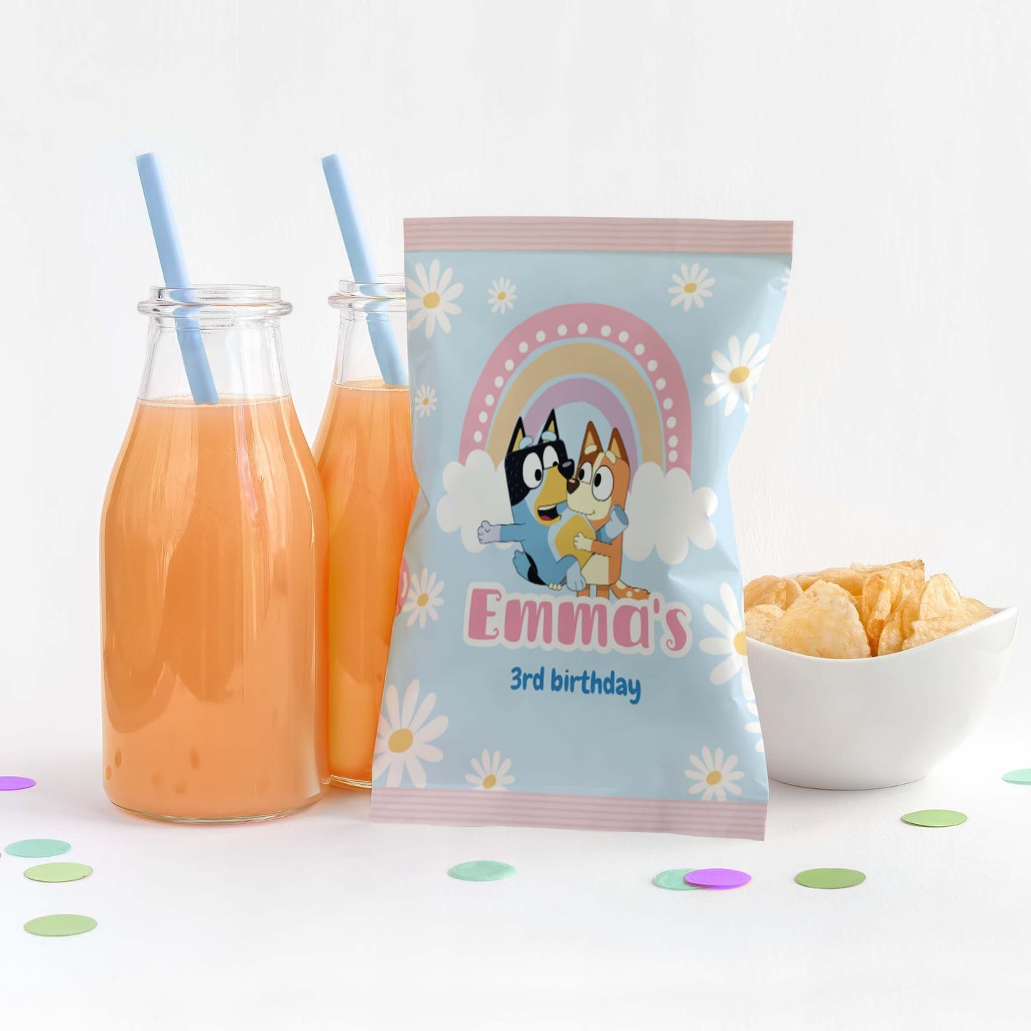 Bluey and Bingo Chip Bag ★ Instant Download | Editable Text