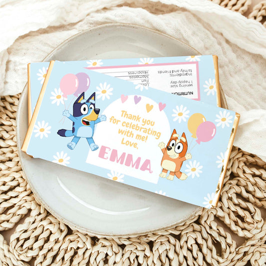 bluey chocolate wrapper bluey party favors