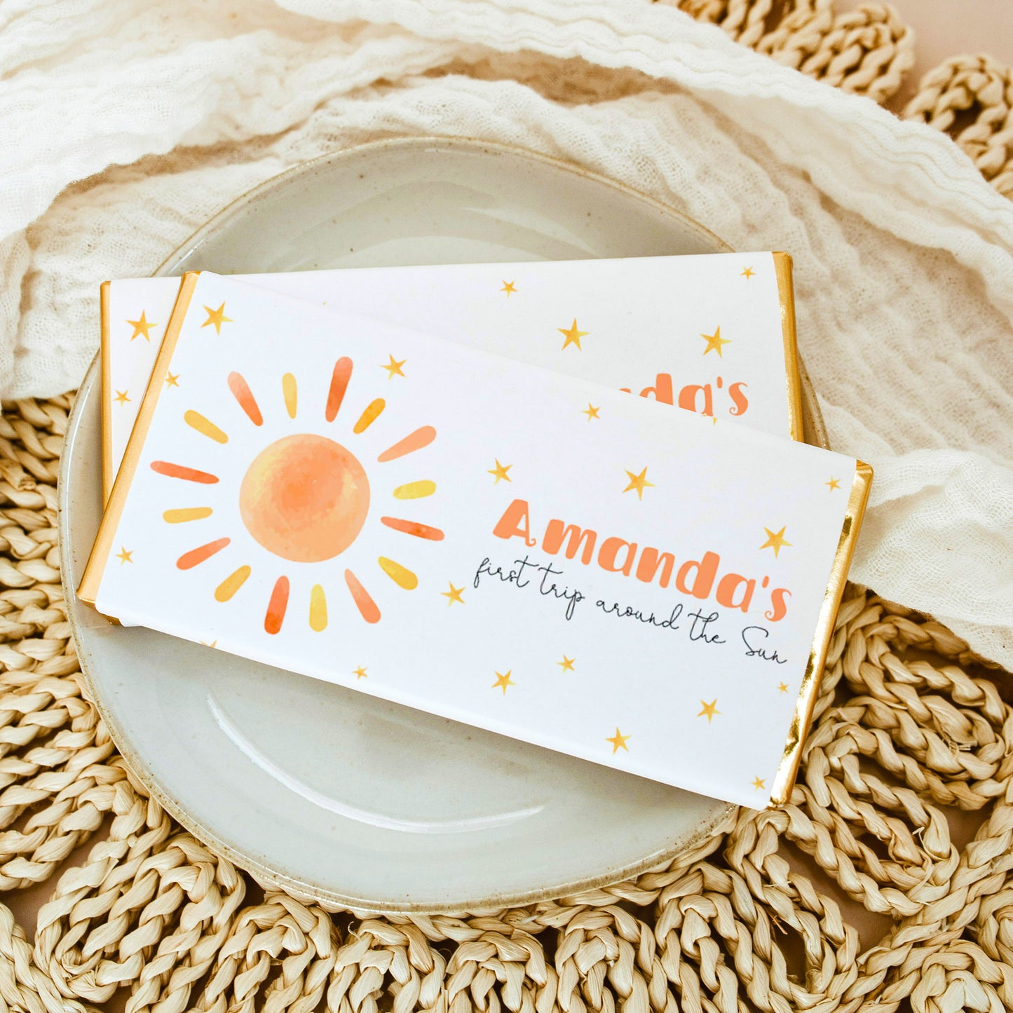 Editable Boho Sunshine Chocolate Wrappers Printable ★ Instant Download | Editable Text