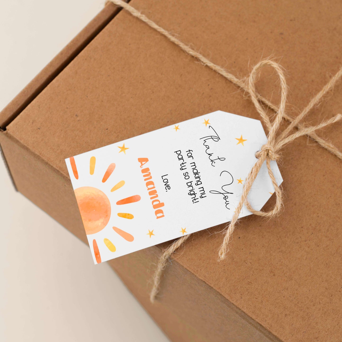 Editable Boho Sunshine Thank You Tags ★ Instant Download | Editable Text