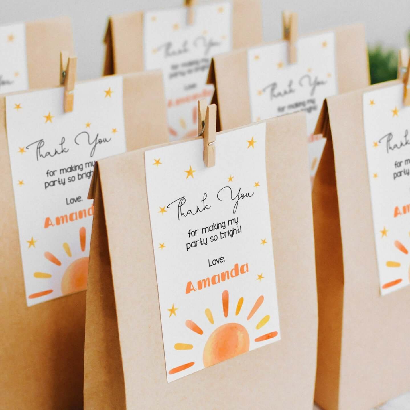Editable Boho Sunshine Thank You Tags ★ Instant Download | Editable Text