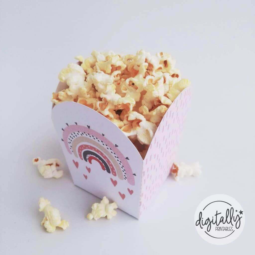 Boho Rainbow Popcorn Box ★ Instant Download - Digitally Printables