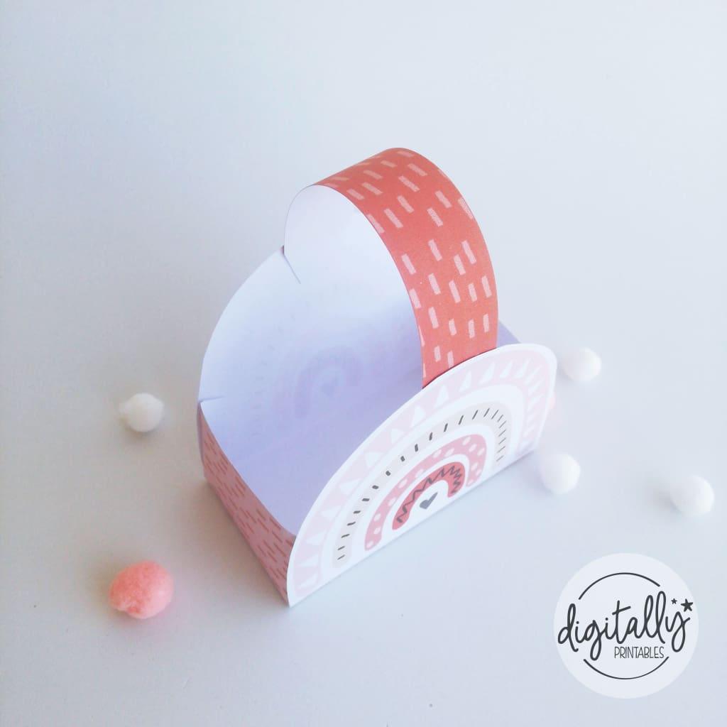 Boho Rainbow Treat Basket Instant Download Favor Boxes