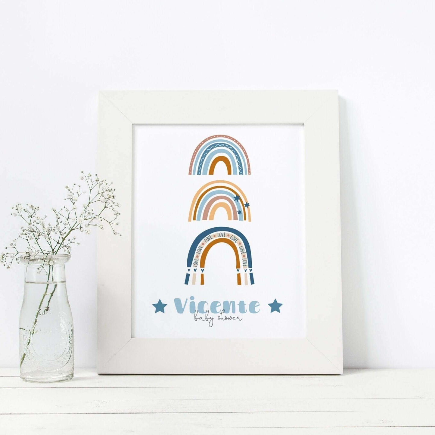 Editable Boho Rainbow Birthday Table Sign, Printable Boho Rainbow Birthday, Boho Rainbow Baby Shower, Boys Birthday Sign, REF001 - Digitally Printables