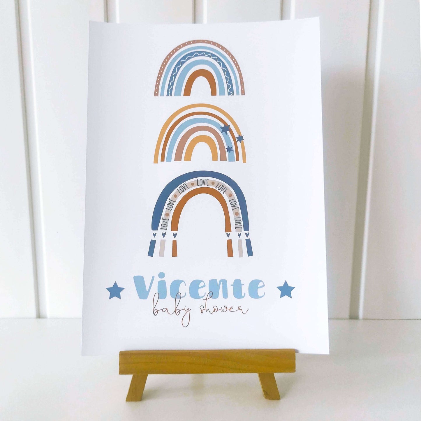 Editable Boho Rainbow Birthday Table Sign, Printable Boho Rainbow Birthday, Boho Rainbow Baby Shower, Boys Birthday Sign, REF001 - Digitally Printables