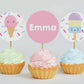 Editable Ice Cream Party Cupcake Toppers ★ Instant Download | Editable Text - Digitally Printables