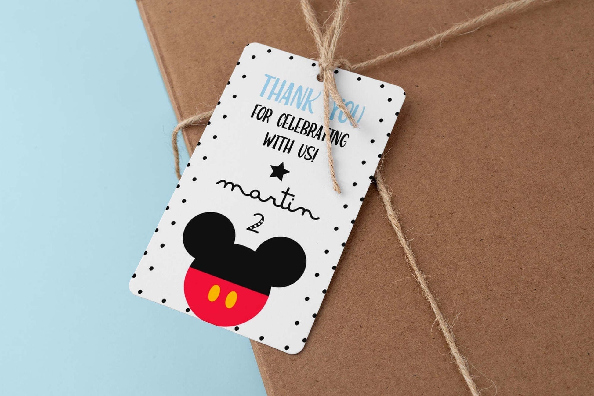 Editable Mickey Mouse Thank You Tags ★ Instant Download | Editable Text - Digitally Printables