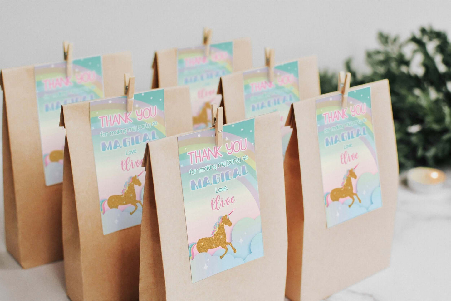 Glitter Unicorn Thank You Tags - Digitally Printables