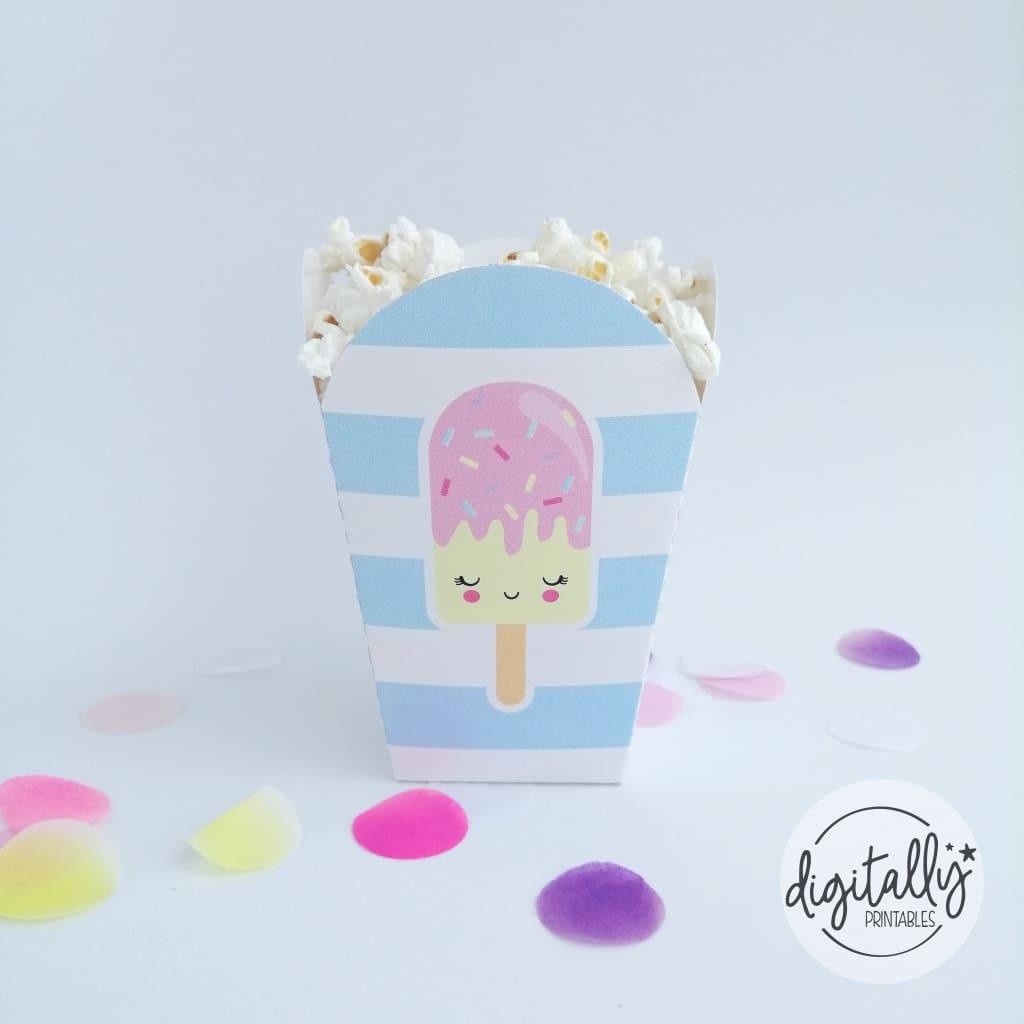 Ice Cream Popcorn Box Instant Download Boxes