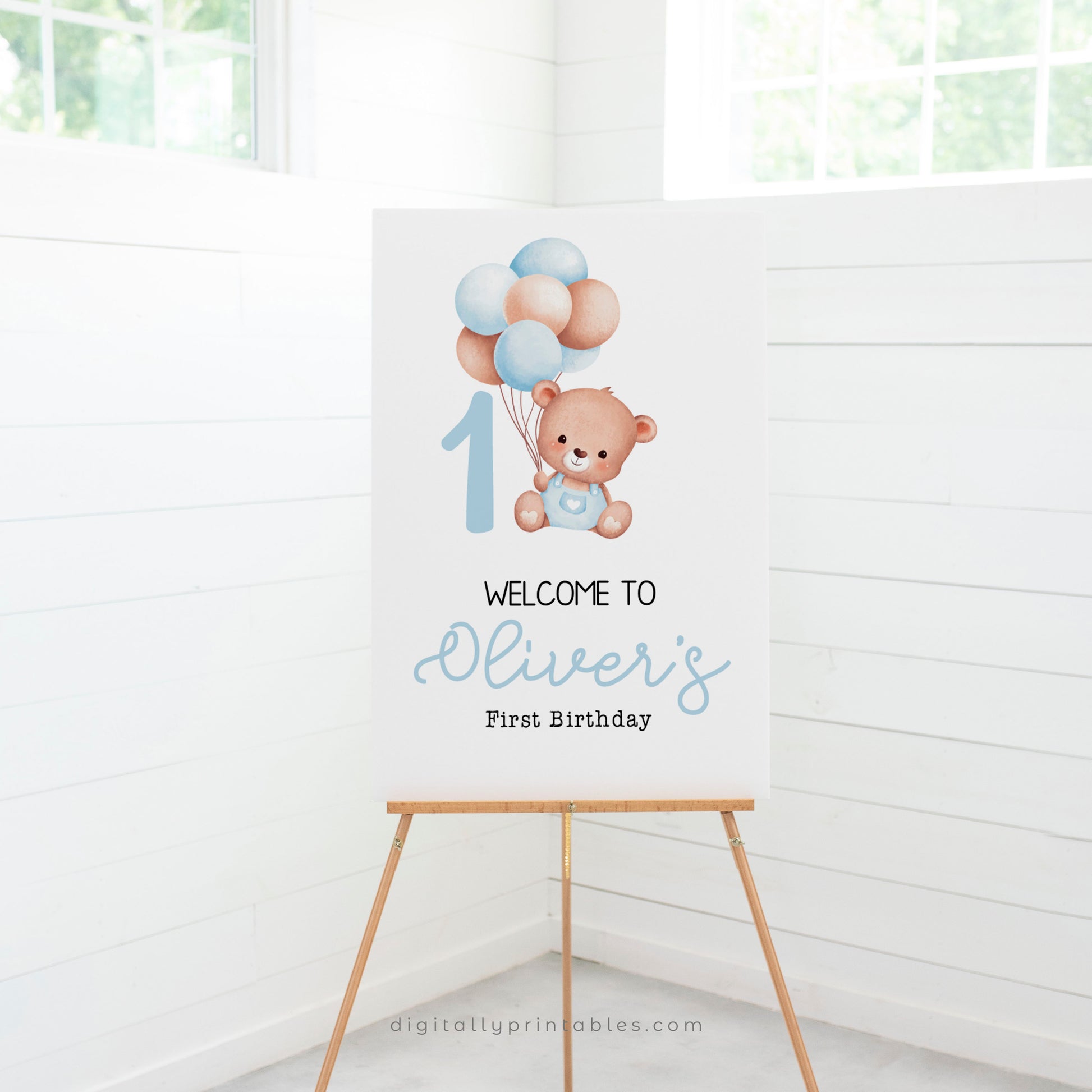 beary first welcome sign cute bear party