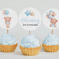 baby bear birthday cupcake toppers or favor tags