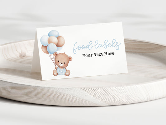 beary first birthday food labels