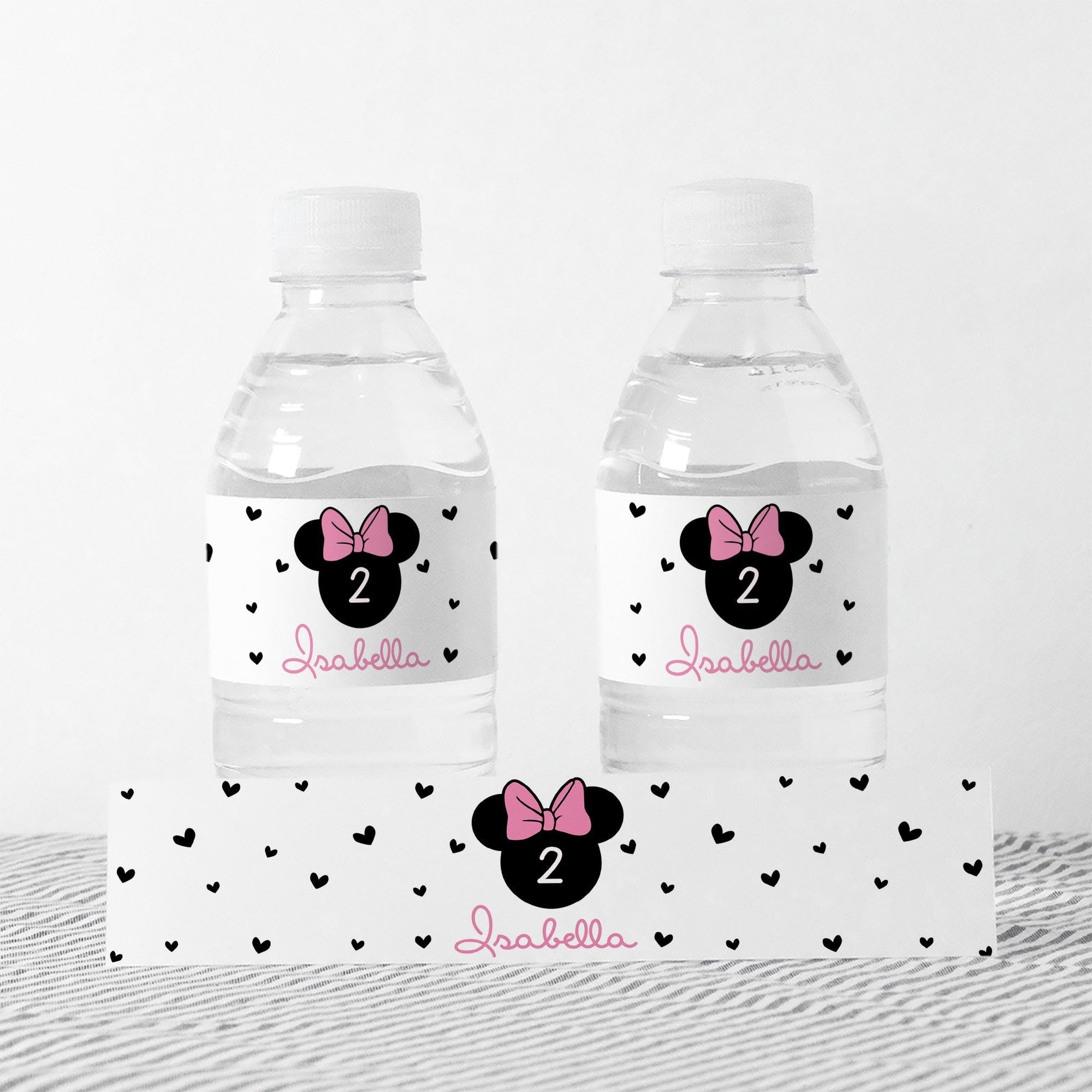 Minnie Mouse Bottle Labels ★ Instant Download | Editable Text