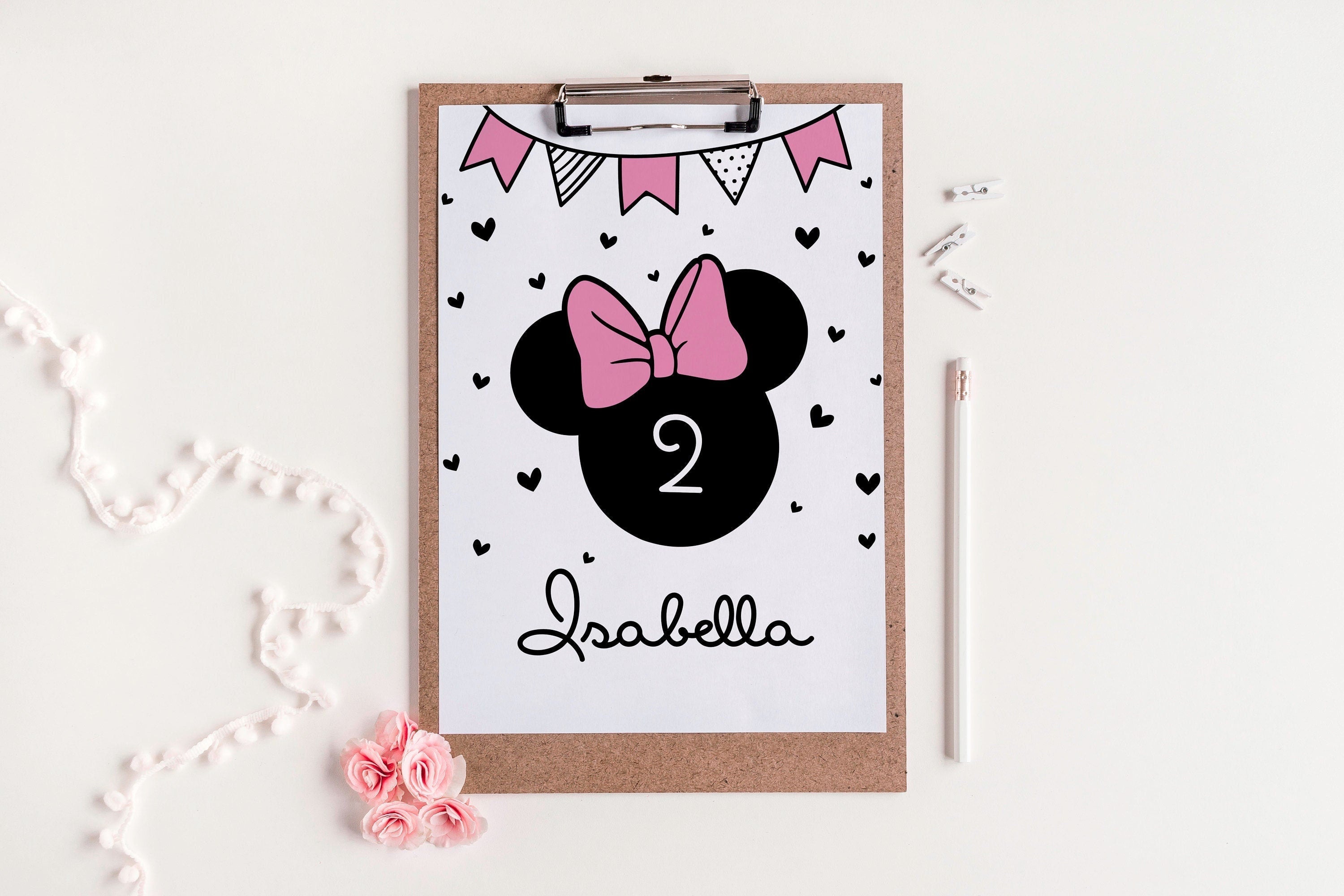 Minnie Mouse Party Signs in Light Pink Instant Download 