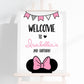 Minnie Mouse Welcome Sign ★ Instant Download | Editable Text - Digitally Printables