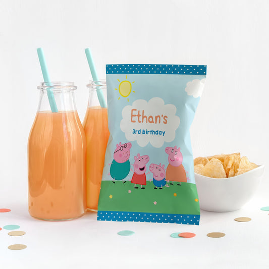 Peppa and George Chip Bag ★ Instant Download | Editable Text - Digitally Printables