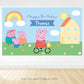 Peppa Pig with Family Backdrop | Blue Banner ★ Instant Download | Editable Text - Digitally Printables