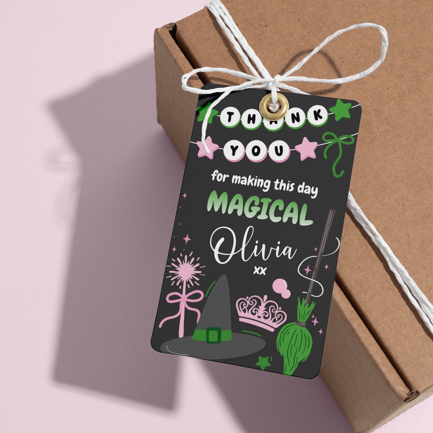 Magical Witch Thank You Tag | Black Background | Instant Download