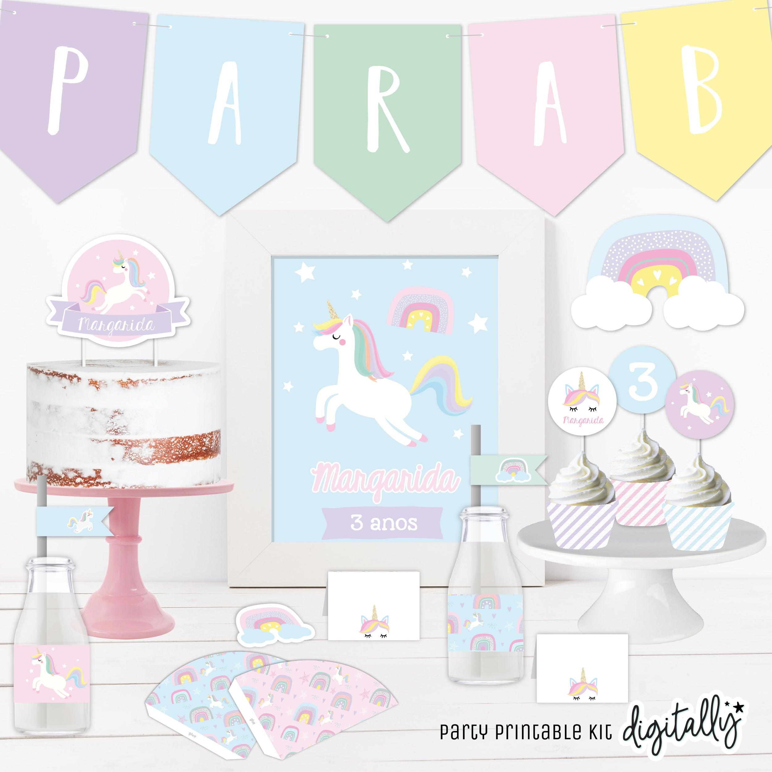 Unicorn Straw Toppers Printable Unicorn Straw Tags Unicorn 