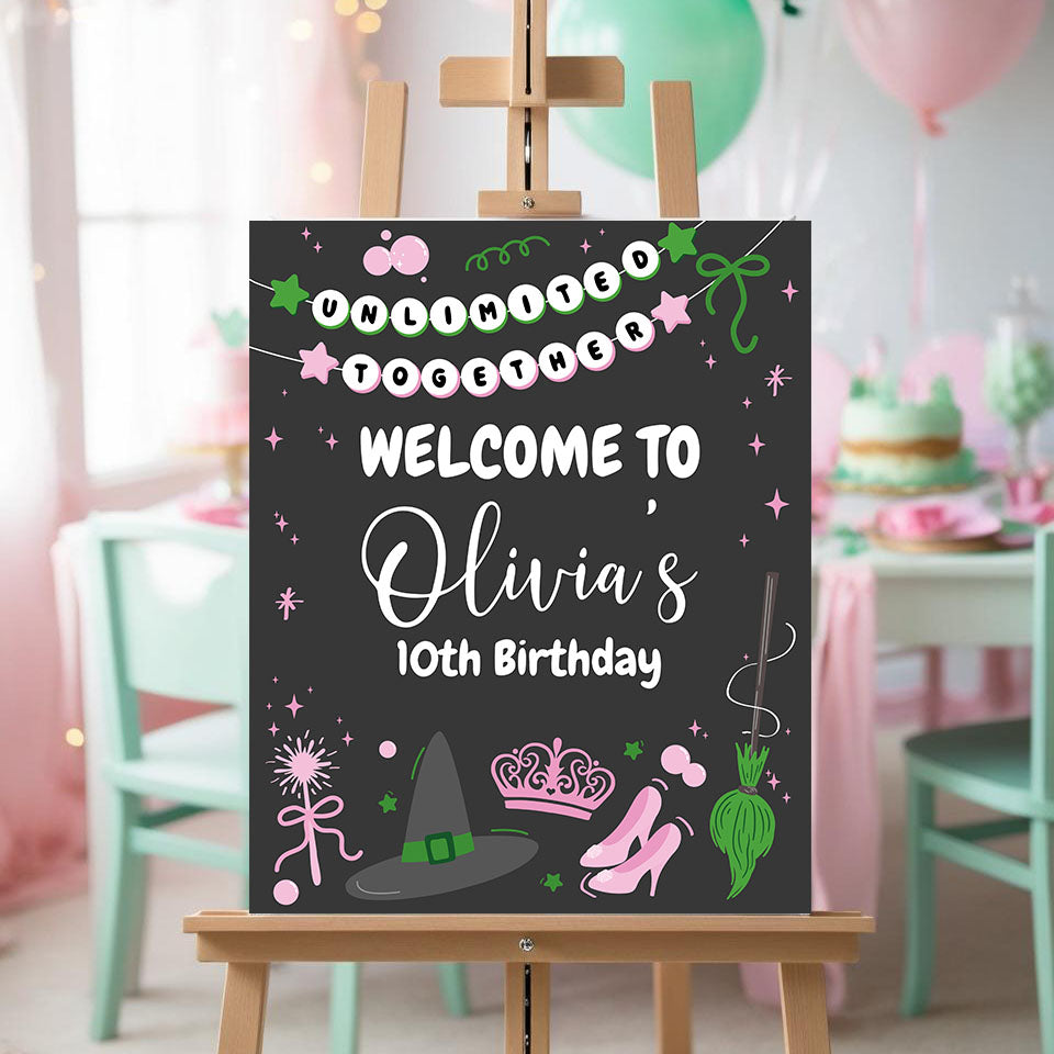 Magical Witch Welcome Sign | Black Background ★ Instant Download | Editable Text