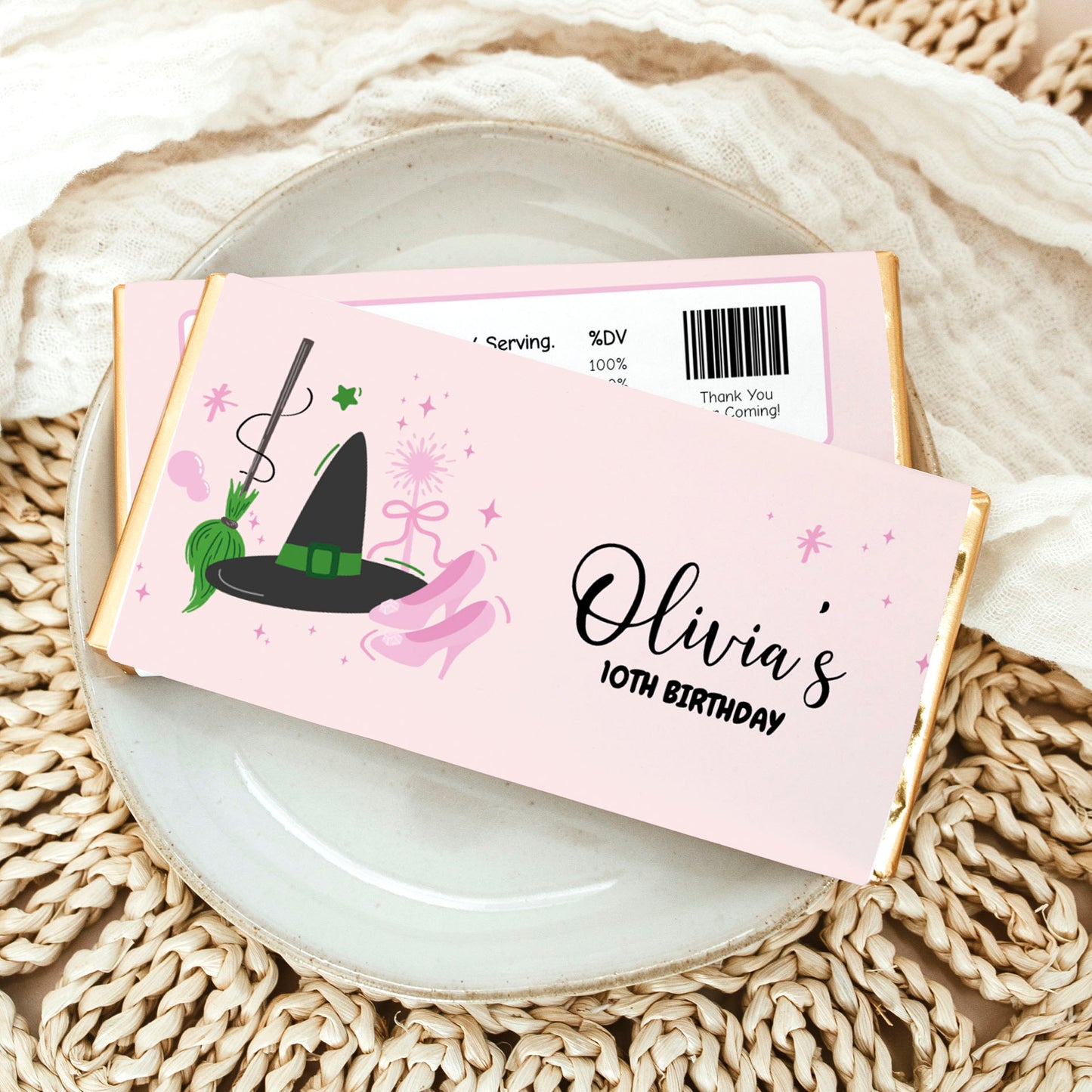 Magical Witch Chocolate Wrapper | Instant Download | Editable Text