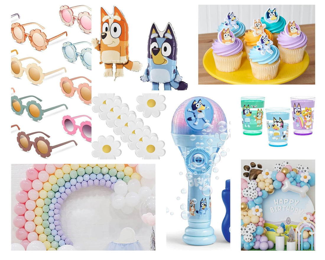 Bluey and Bingo Party Supplies, Groovy Bluey Birthday Decorations