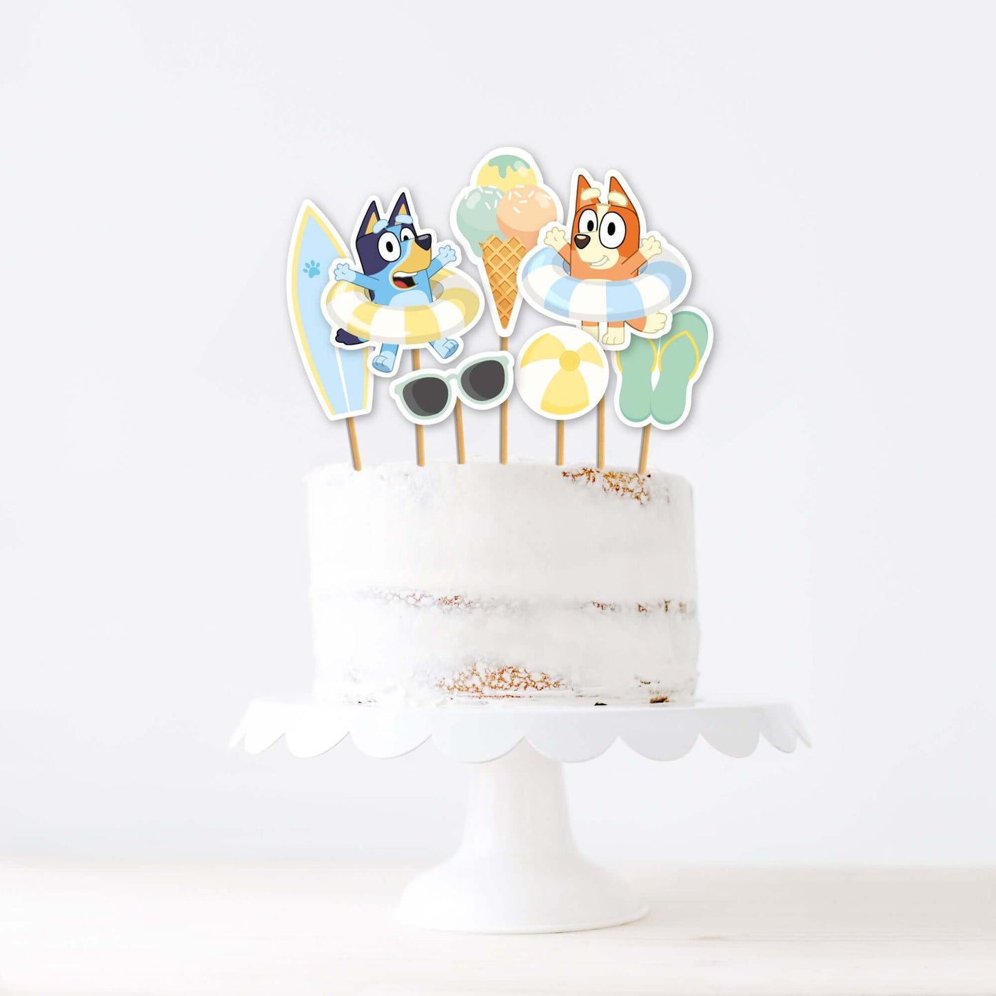 Bluey y Bingo Cake Topper ★ Descarga instantánea | Texto editable