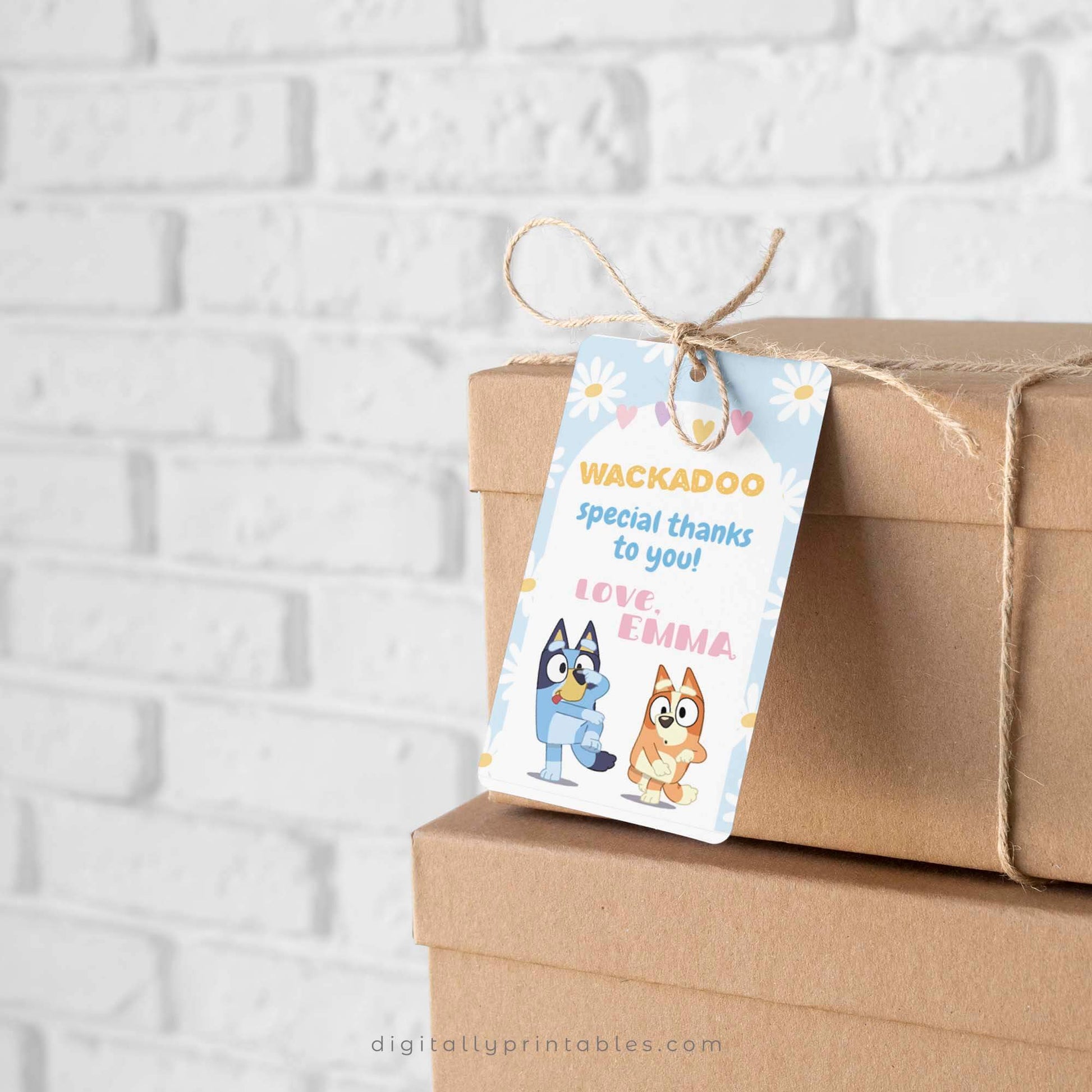 Bluey Daisies Thank You Tag Blue ☆ Instant Download | Editable Text bluey-daisies-thank-you-tag-blue-instant-download-editable-text