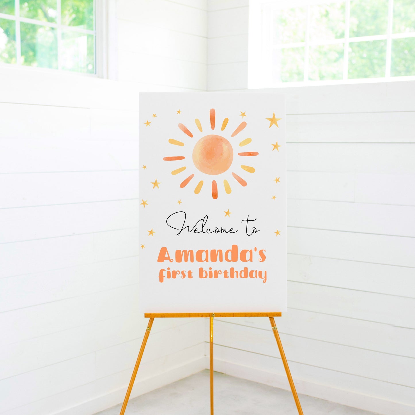 First Trip Around The Sun Welcome Sign | Instant Download | Editable Text