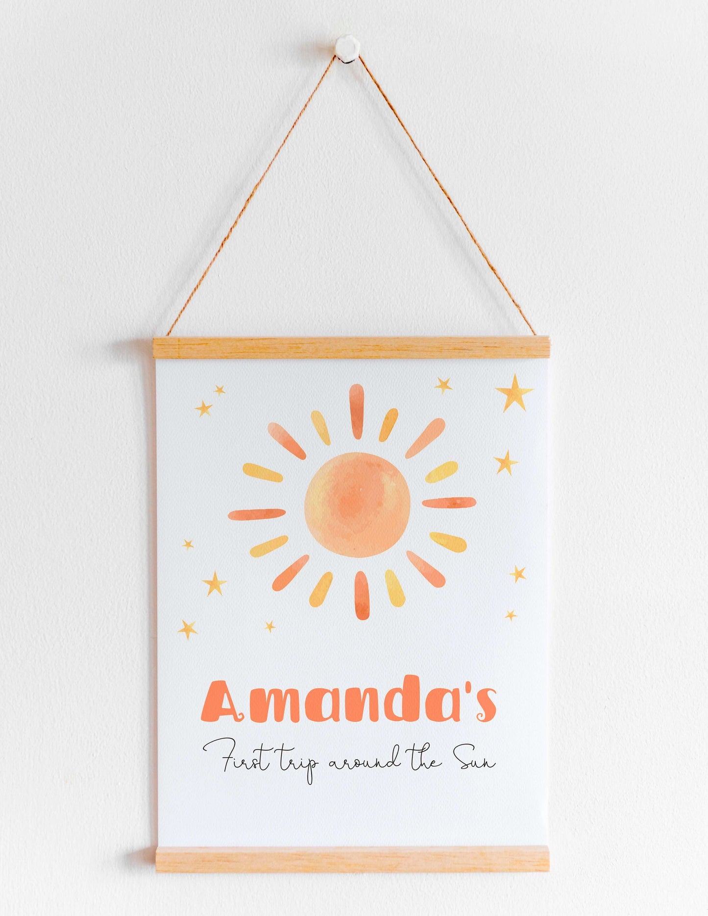 First Trip Around The Sun Table Sign | Instant Download | Editable Text