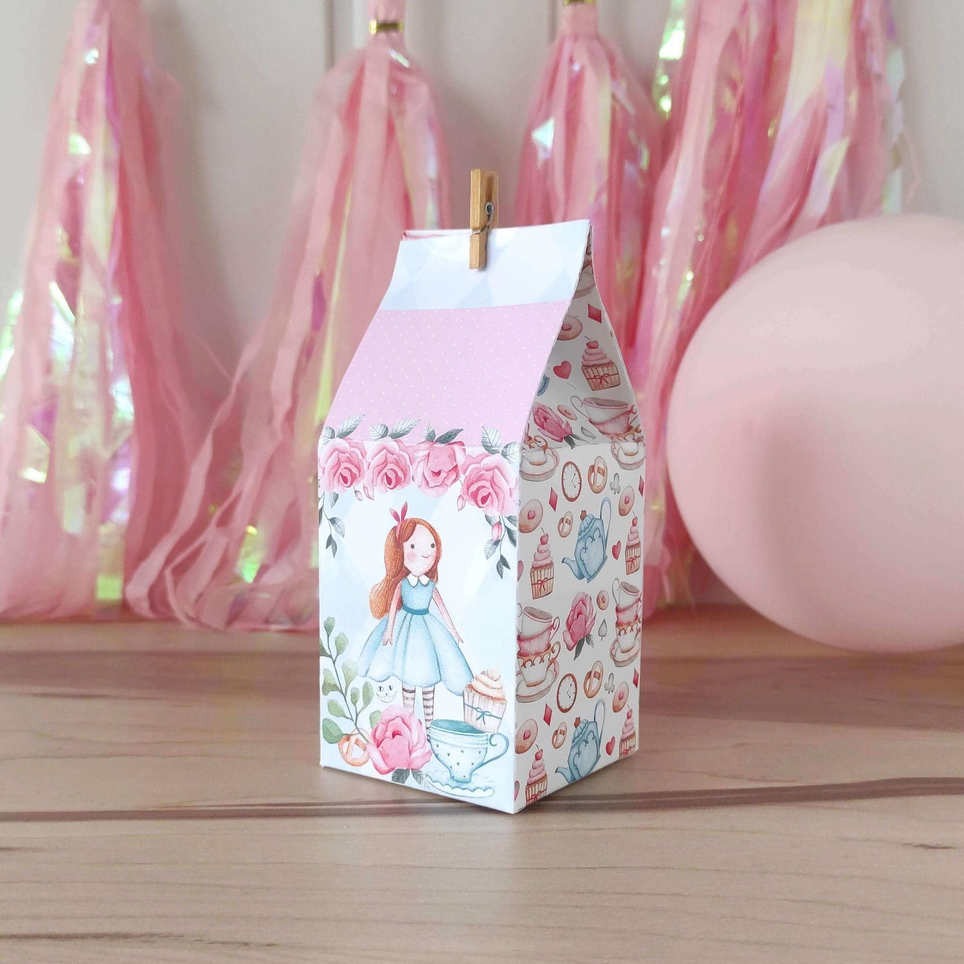 Alice in Wonderland Milk Box | Onederland Party Favors ★ Instant Download - Digitally Printables