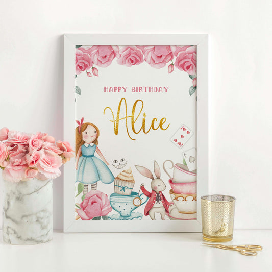Alice in Wonderland Table Sign ★ Instant Download | Editable Text - Digitally Printables