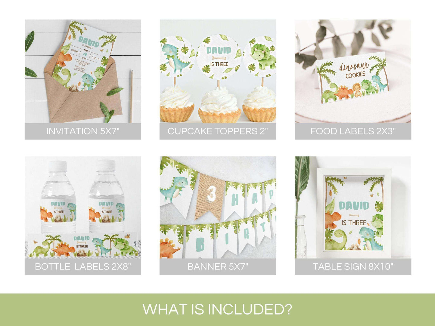 Dinosaur Birthday Bundle | Instant Download | Editable Text dinosaur-birthday-bundle-instant-download-editable-text