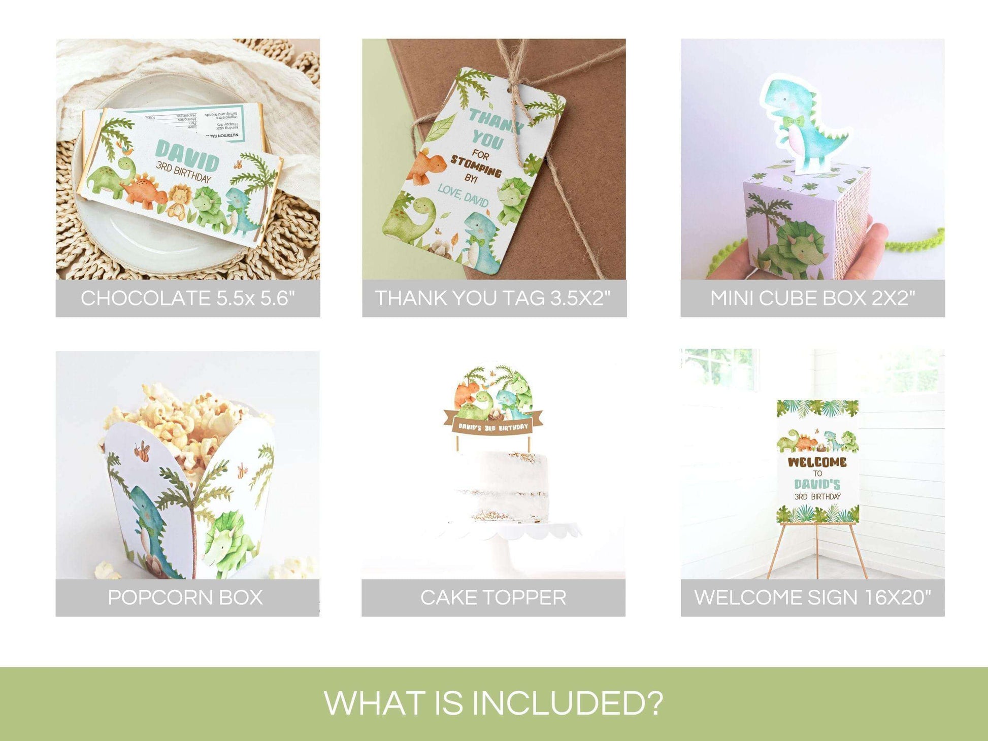 Dinosaur Birthday Bundle | Instant Download | Editable Text dinosaur-birthday-bundle-instant-download-editable-text