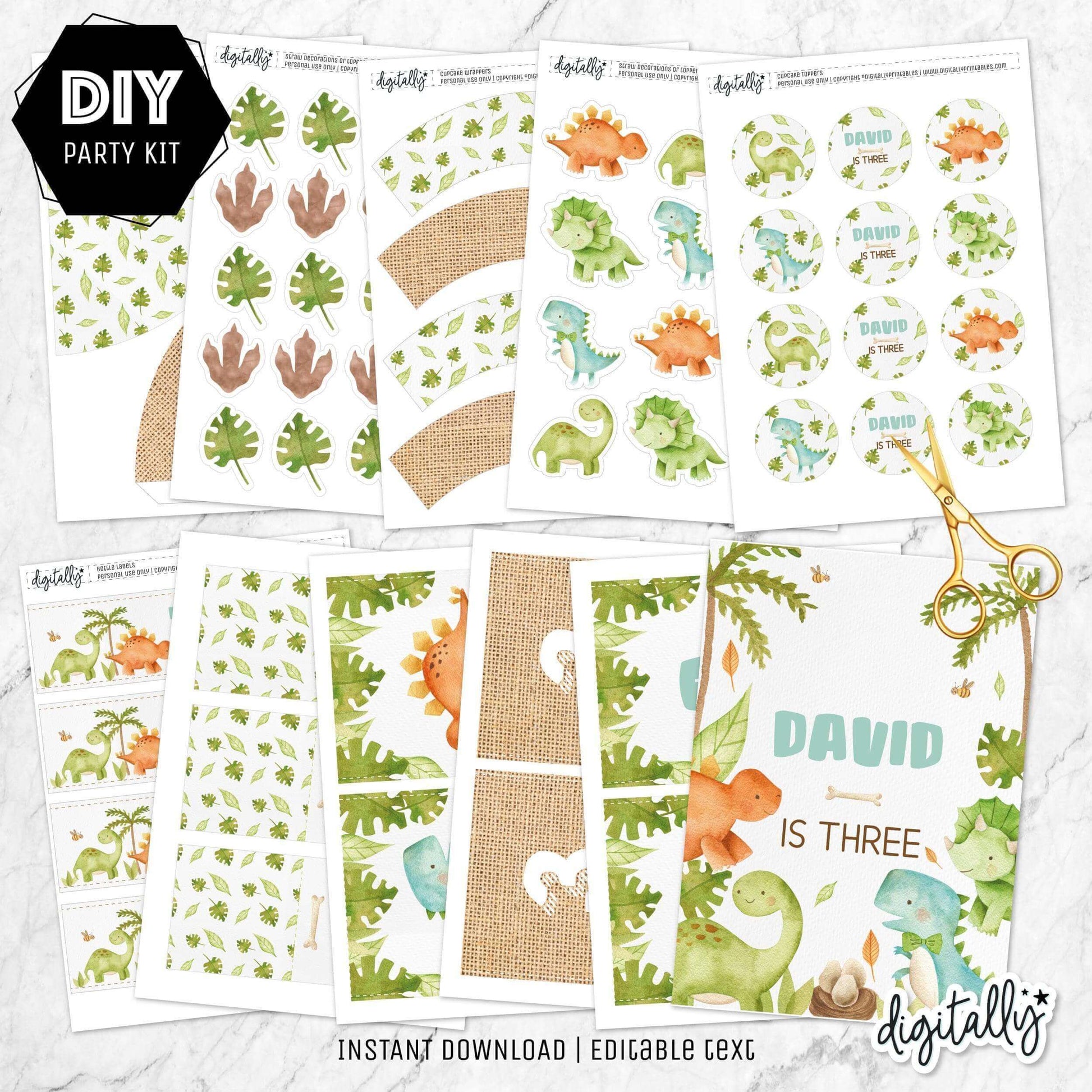 dinosaur-birthday-bundle-instant-download-editable-text for Free Dinosaur Printables For Party Dinosaur Birthday Bundle | Instant Download | Editable Text for Free Dinosaur Printables For Party
