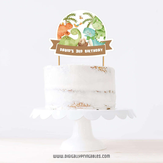 Baby Dinosaurs Cake Topper ★ Instant Download | Editable Text - Digitally Printables