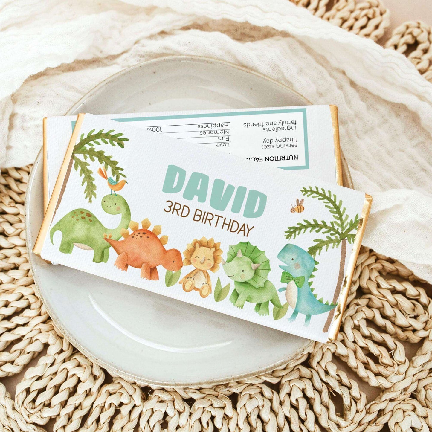 Baby Dinosaurs Chocolate Wrappers ★ Instant Download | Editable Text - Digitally Printables