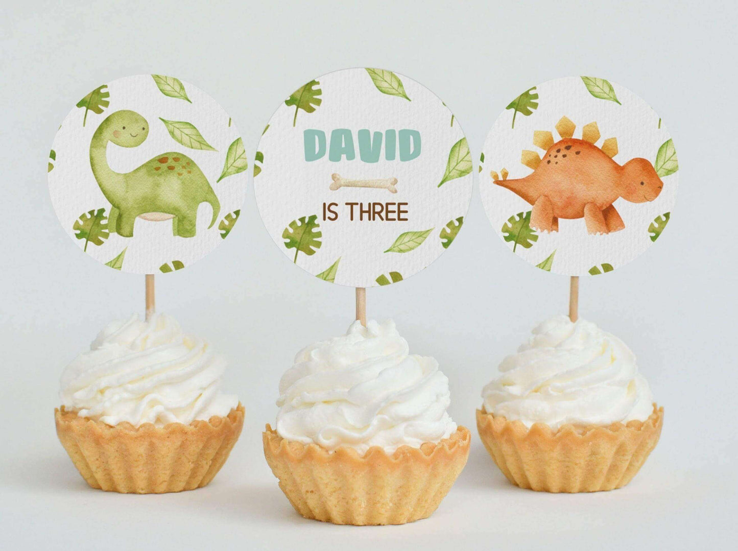 Baby Dinosaurs Cupcake Toppers Instant Download | Editable Text - Digitally Printables