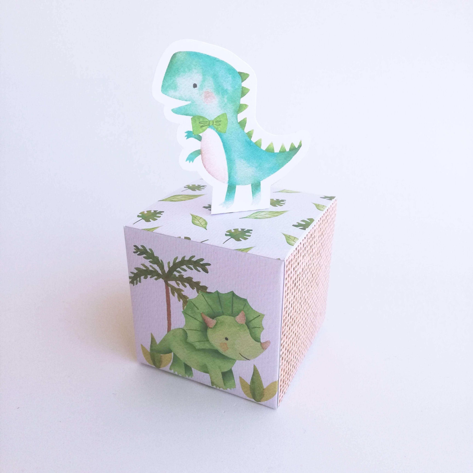 Baby Dinosaurs Favor Box | Cube Box ★ Instant Download - Digitally Printables