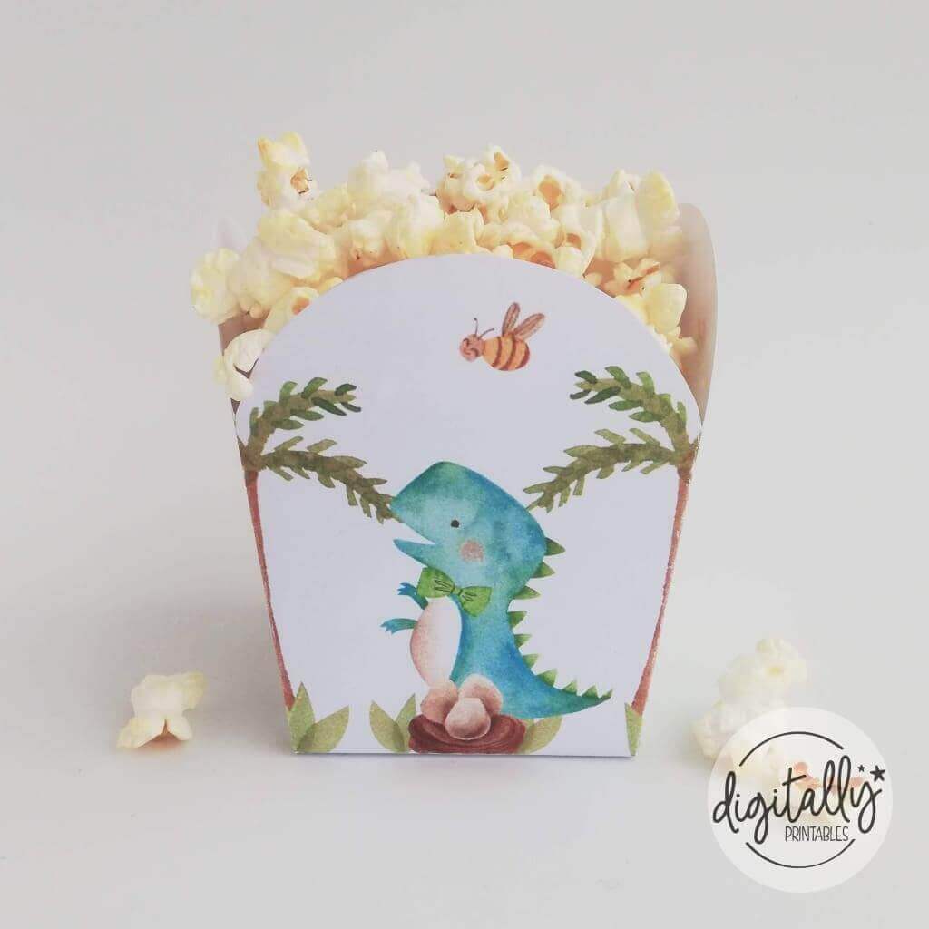 Baby Dinosaurs Popcorn Box | Dinosaur Party Decoration ★ Instant Download - Digitally Printables