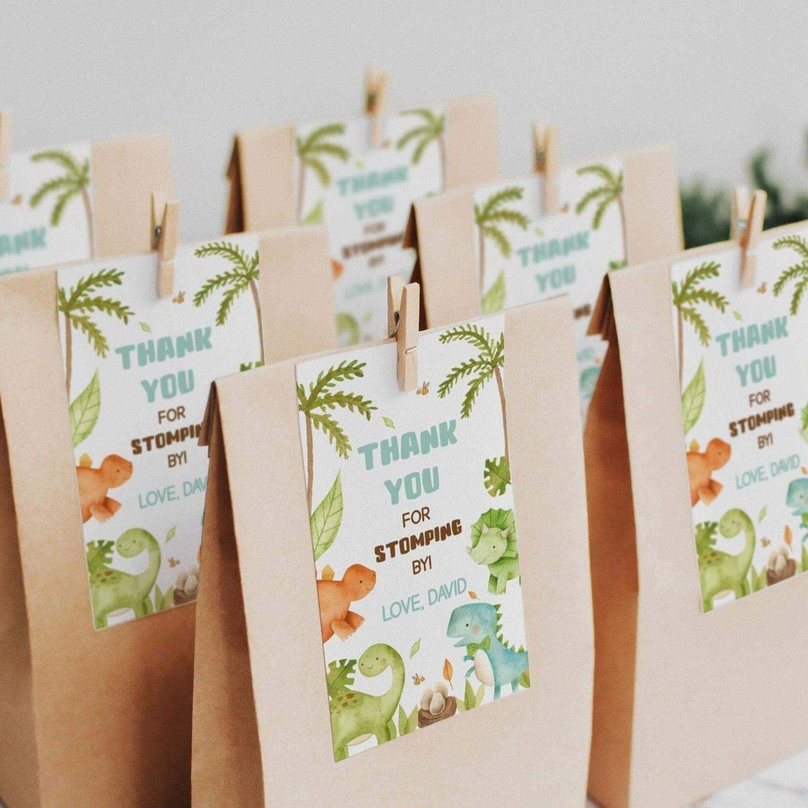 Baby Dinosaurs Thank You Tag ★ Instant Download | Editable Text - Digitally Printables