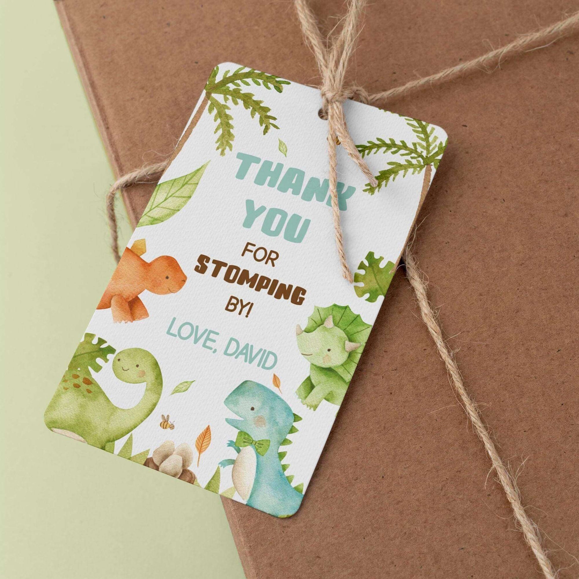 Baby Dinosaurs Thank You Tag ★ Instant Download | Editable Text - Digitally Printables