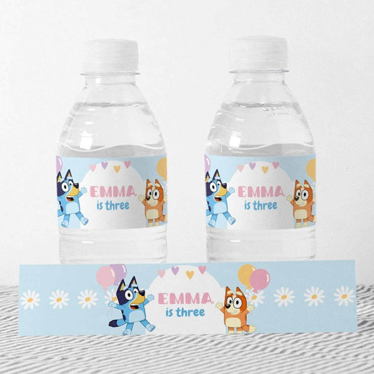 Bluey and Bingo Bottle Labels ★ Instant Download | Editable Text - Digitally Printables