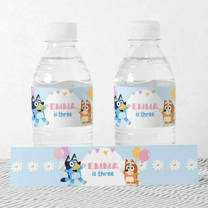 Bluey and Bingo Bottle Labels ★ Instant Download | Editable Text