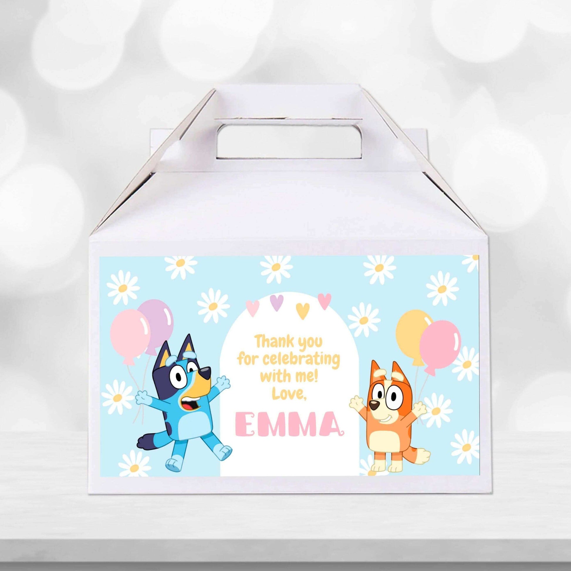 Bluey and Bingo Gable Box Label ★ Instant Download | Editable Text - Digitally Printables