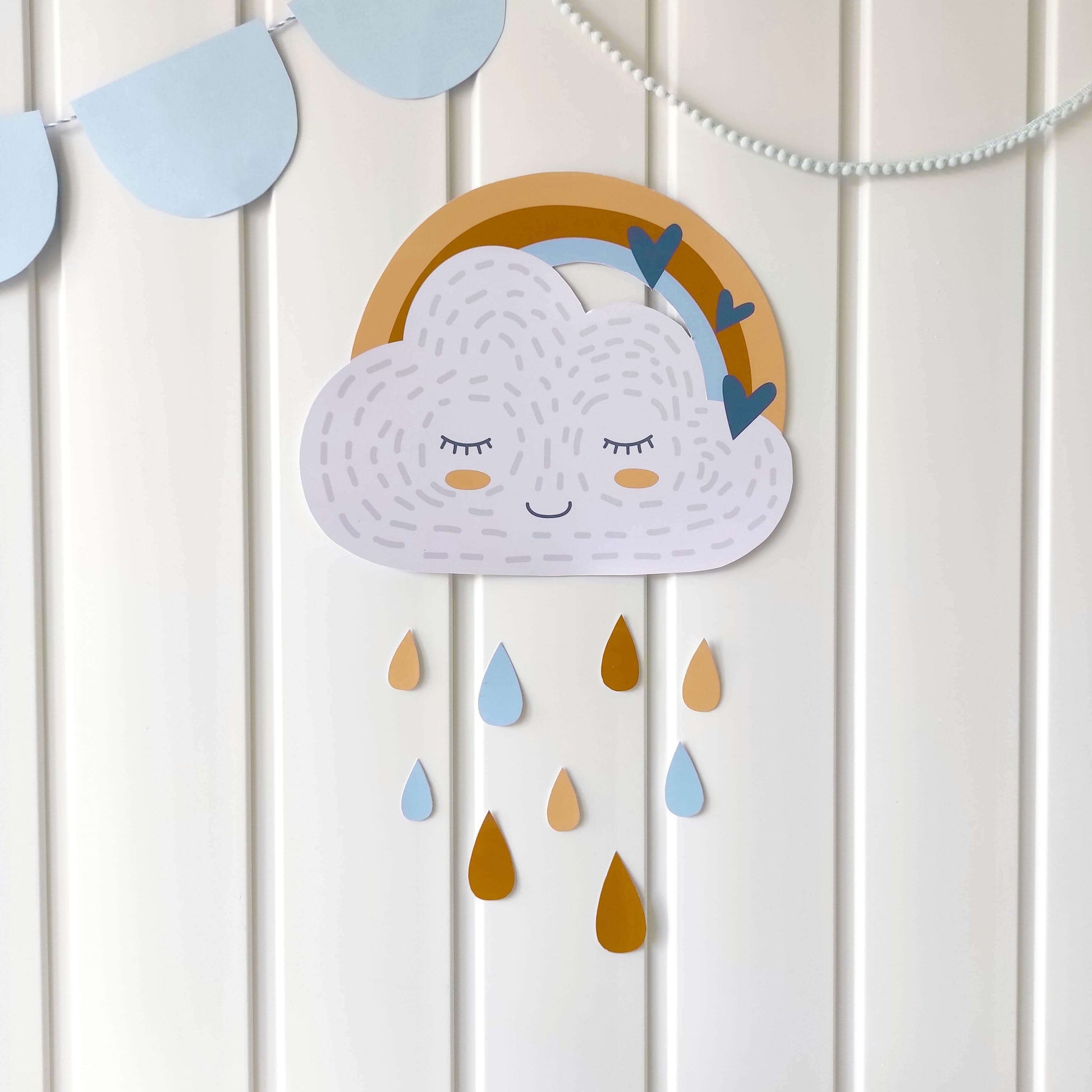 Boho Rainbow Decorative Cloud Figure | Boy ★ Instant Download - Digitally Printables