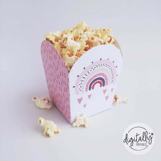 Boho Rainbow Popcorn Box ★ Instant Download - Digitally Printables
